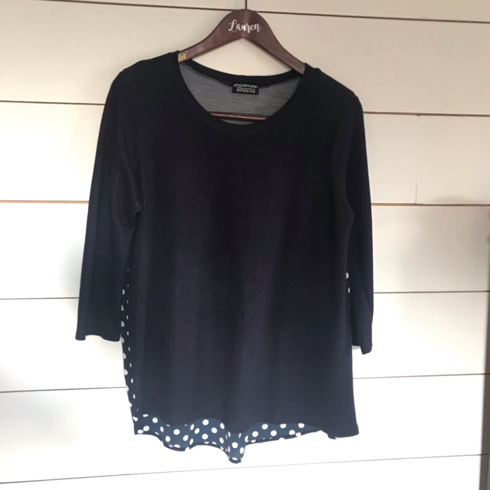 Paper moon for Stitchfix Navy Mixed Media Sweater